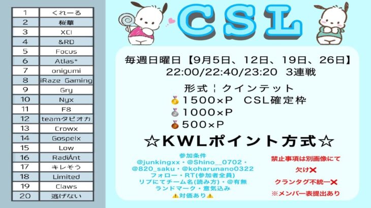 【実況】CSLリーグday3【9月日曜リーグ戦】タピオカの実況⚫️　【荒野行動】