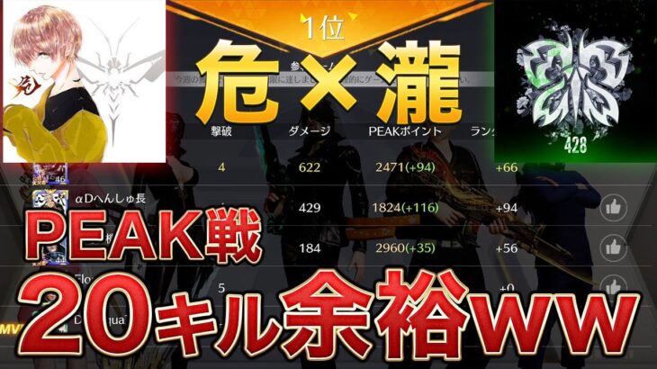 【荒野行動】あぶｘ瀧　peak戦上位連れてったら２０キル余裕なんだけどｗ